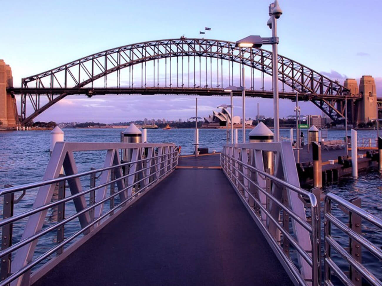 Sydney Harbour Ferry Station at sunset